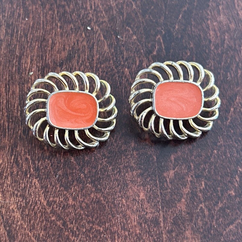 Vintage Orange Stone Clip On Earrings
H1